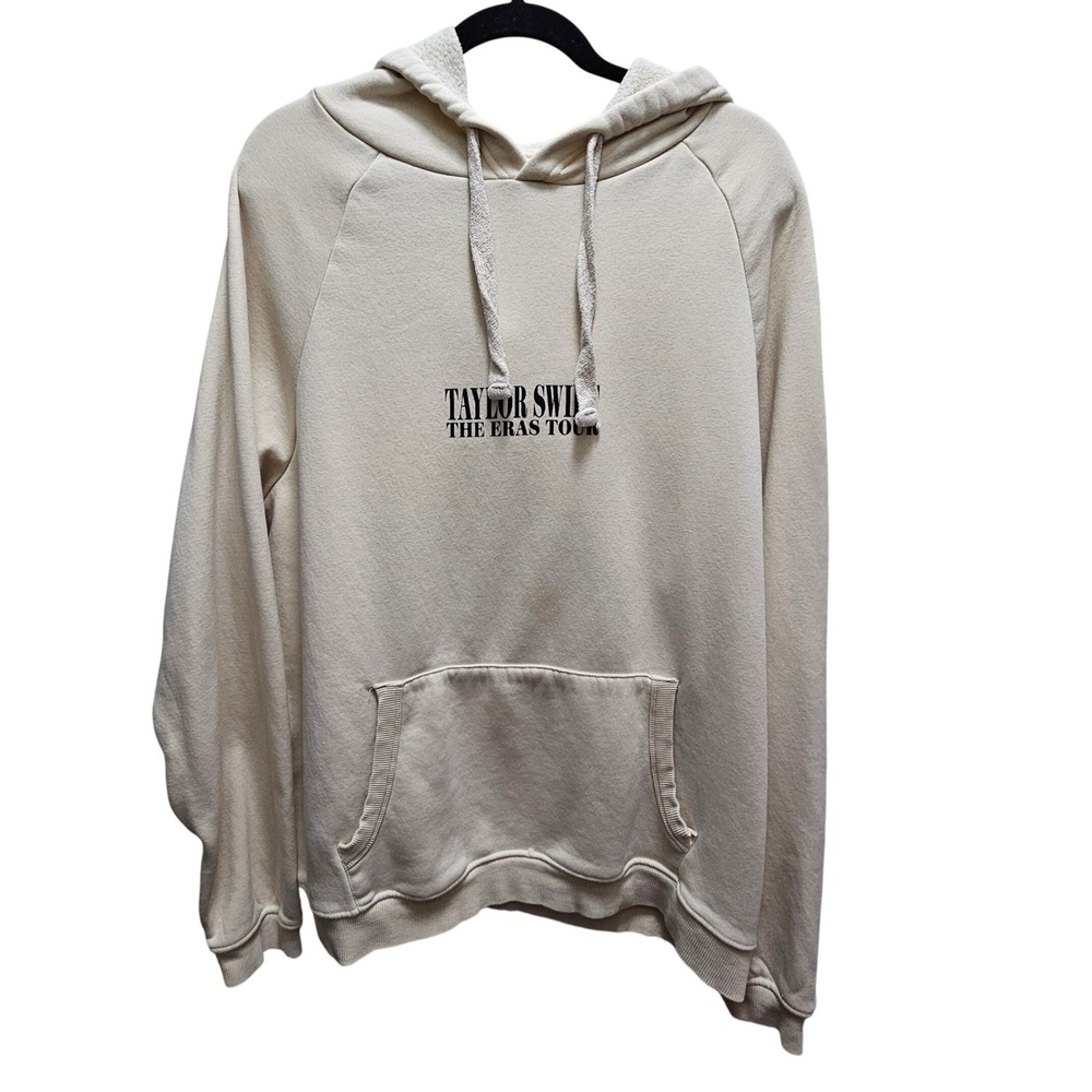 Taylor Swift The Eras Tour Beige Graphic Hoodie‎ Sweatshirt Large Concert Merch